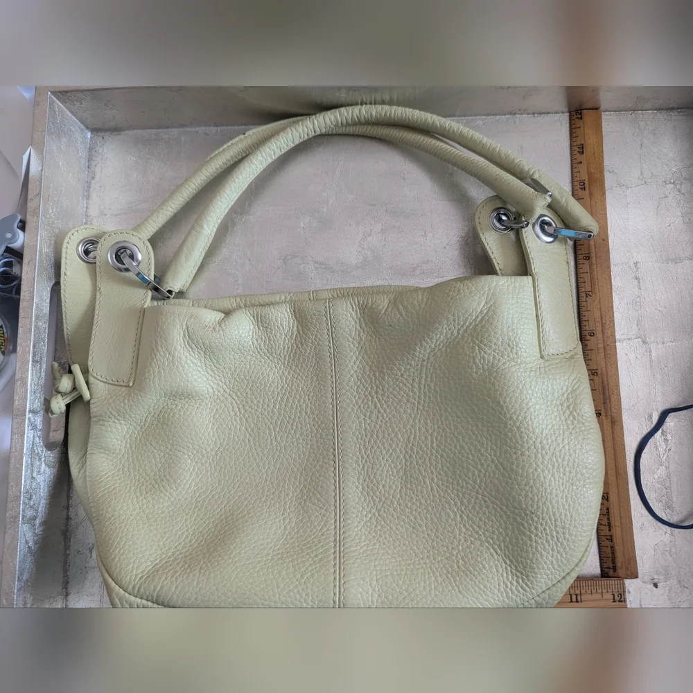 Gianni Chiarini Light Green Leather Slouch Bag Hobo Purse Pistachio
